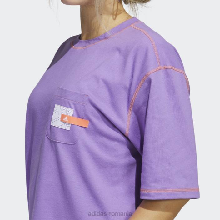 Adidas violet sport statement boyfriend buzunar tricou adidas femei violet 2JBN22605
