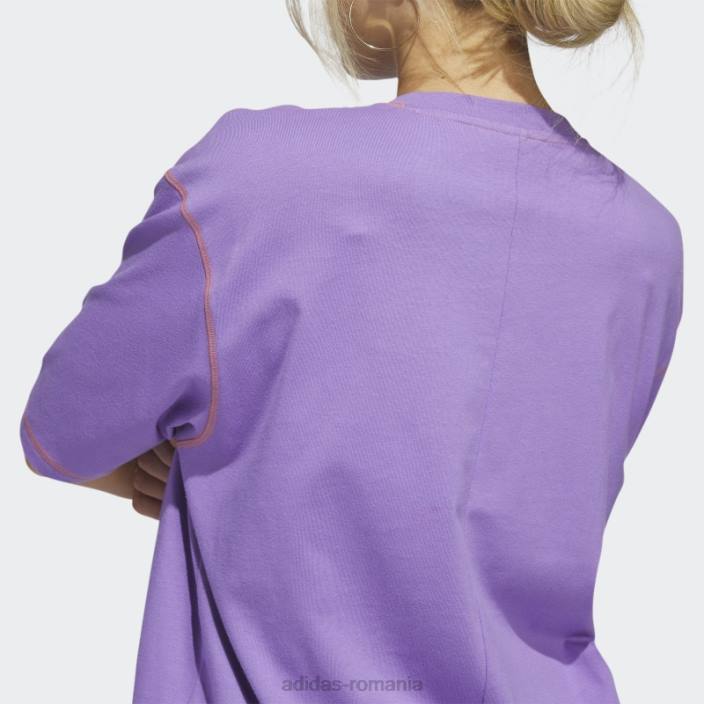 Adidas violet sport statement boyfriend buzunar tricou adidas femei violet 2JBN22605