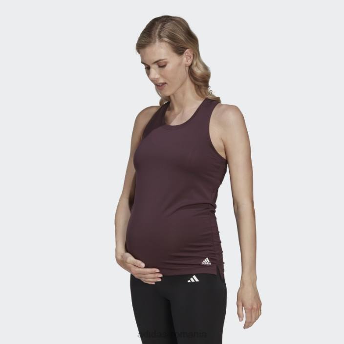 Adidas Aeroready proiectat 2 mutari sport tank top (maternitate) maro femei maro/alb 2JBN22771