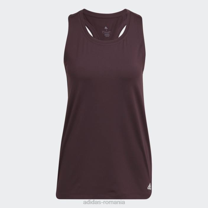 Adidas Aeroready proiectat 2 mutari sport tank top (maternitate) maro femei maro/alb 2JBN22771