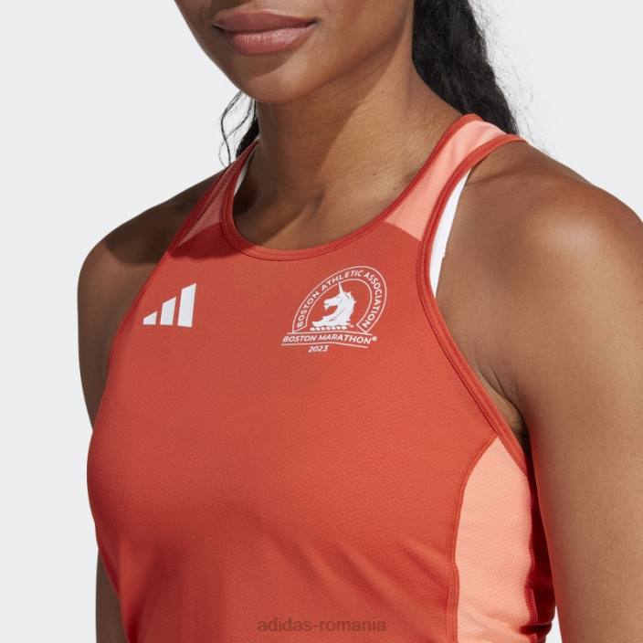 Adidas Boston Marathon 2023 maiou roșu pentru alergare femei roșu 2JBN22658