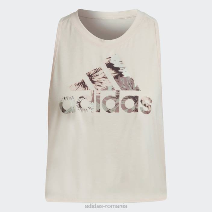 Adidas aeroready, făcut pentru antrenament, maiou floral cu tentă ecru femei nuanță ecru 2JBN22484