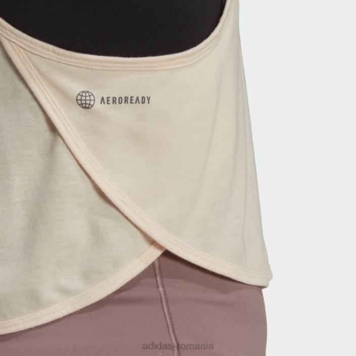 Adidas aeroready, făcut pentru antrenament, maiou floral cu tentă ecru femei nuanță ecru 2JBN22484