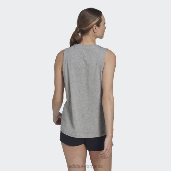 Adidas bluză adidas cu logo mare essentials gri mediu femei gri mediu/alb 2JBN22785