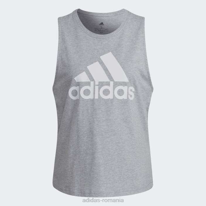Adidas bluză adidas cu logo mare essentials gri mediu femei gri mediu/alb 2JBN22785