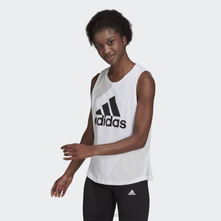 Adidas maiou cu logo mare essentials alb femei alb negru 2JBN22562