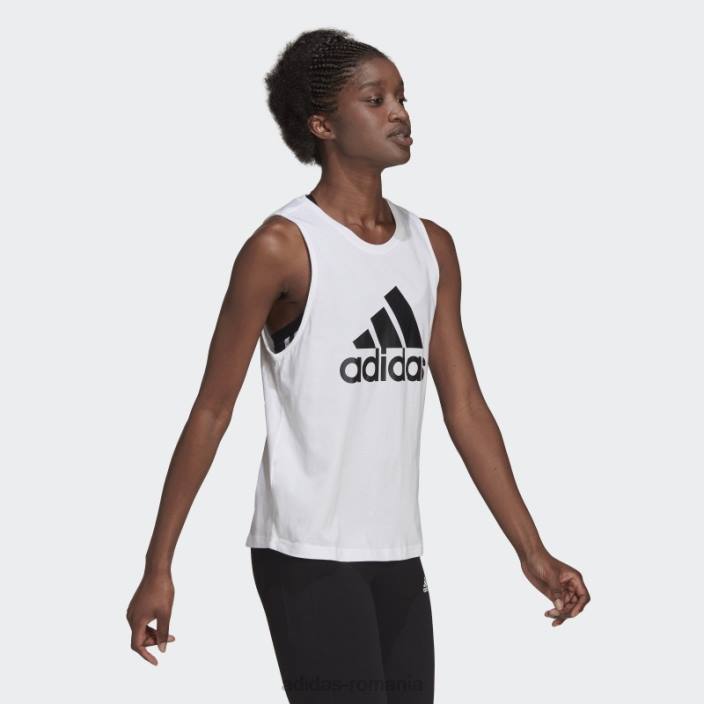 Adidas maiou cu logo mare essentials alb femei alb negru 2JBN22562