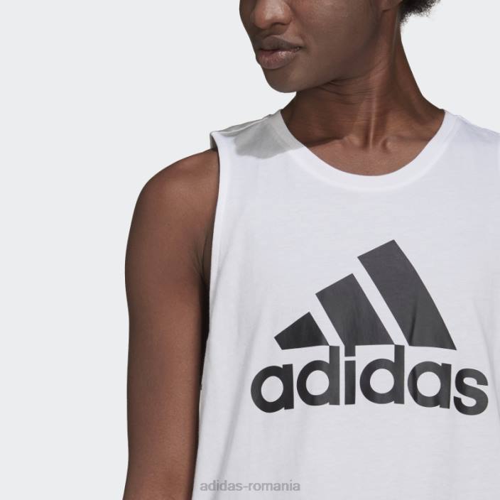 Adidas maiou cu logo mare essentials alb femei alb negru 2JBN22562