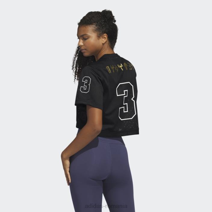 Adidas marvel black panther crop top negru femei negru 2JBN22963
