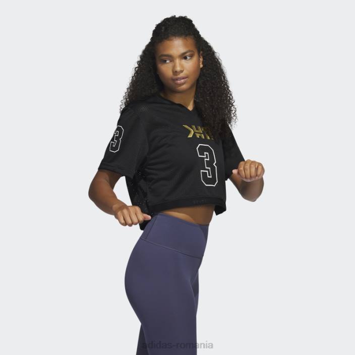 Adidas marvel black panther crop top negru femei negru 2JBN22963