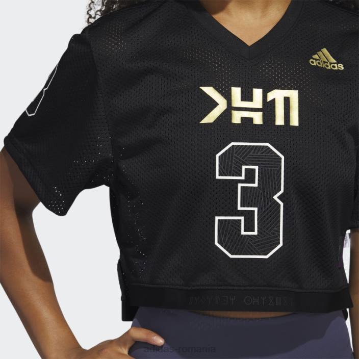 Adidas marvel black panther crop top negru femei negru 2JBN22963