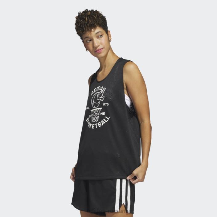 Adidas selectați maiou din jerseu alb femei alb negru 2JBN22893