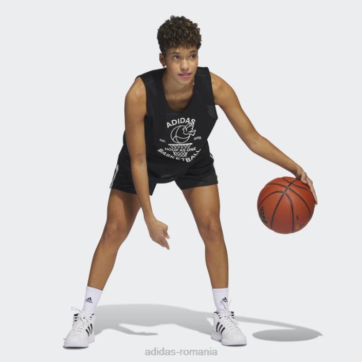 Adidas selectați maiou din jerseu alb femei alb negru 2JBN22893