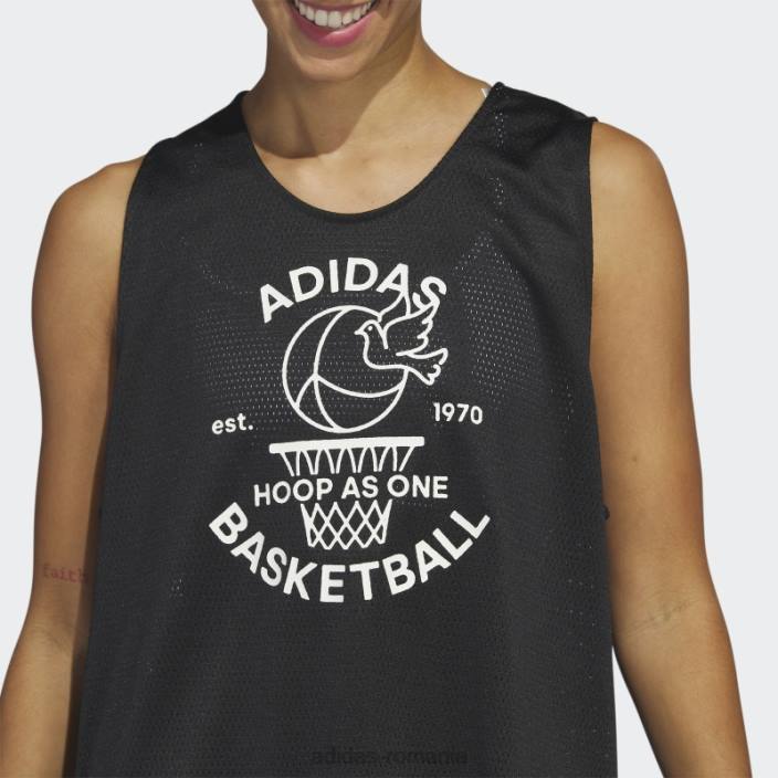 Adidas selectați maiou din jerseu alb femei alb negru 2JBN22893
