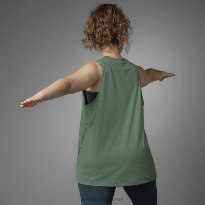 Adidas top de yoga cu echilibru autentic de oxid verde (plus mărime) femei oxid verde 2JBN22715