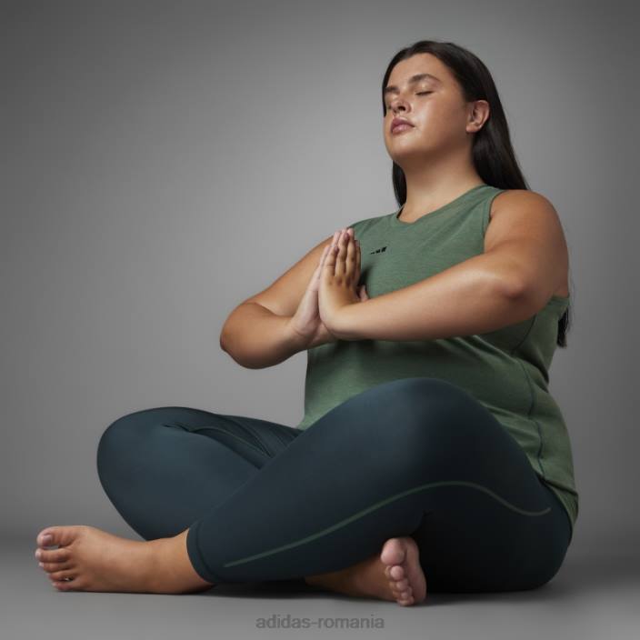 Adidas top de yoga cu echilibru autentic de oxid verde (plus mărime) femei oxid verde 2JBN22715