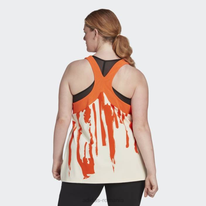Adidas x thebe magugu tenis new york y-tank top (plus size) ecru tint femei nuanță ecru/portocaliu 2JBN22733