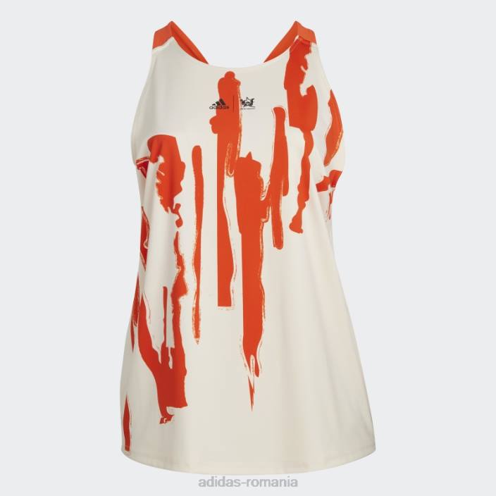Adidas x thebe magugu tenis new york y-tank top (plus size) ecru tint femei nuanță ecru/portocaliu 2JBN22733