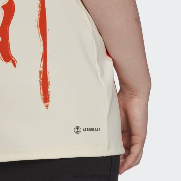 Adidas x thebe magugu tenis new york y-tank top (plus size) ecru tint femei nuanță ecru/portocaliu 2JBN22733