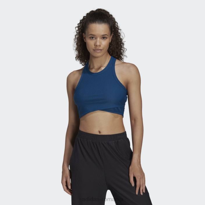 Adidas yoga studio înfășurat coasta tank top adidas marin femei marin 2JBN22542