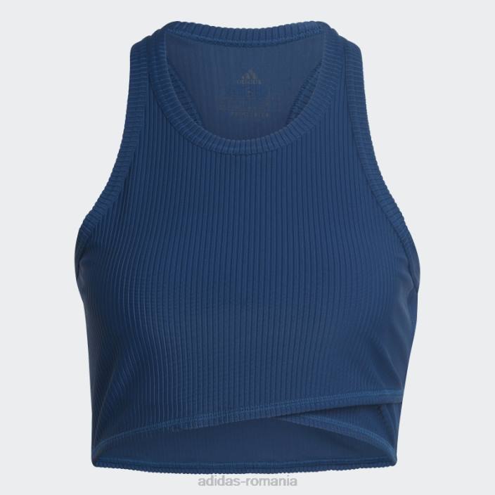 Adidas yoga studio înfășurat coasta tank top adidas marin femei marin 2JBN22542
