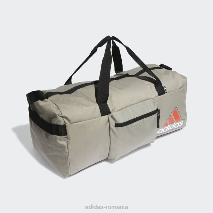 Adidas Essentials geanta sezonieră duffel pebble mediu argintiu unisex pietriș argintiu/alb/roșu 2JBN16027