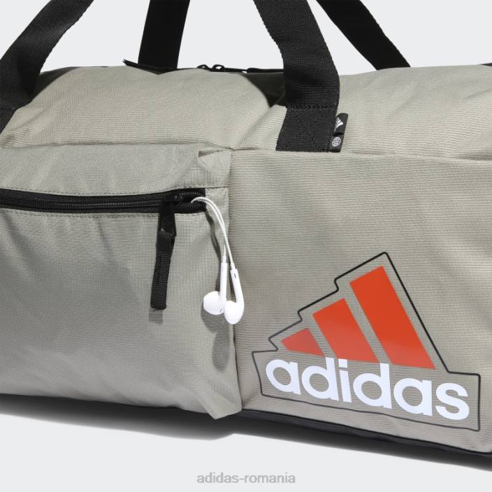 Adidas Essentials geanta sezonieră duffel pebble mediu argintiu unisex pietriș argintiu/alb/roșu 2JBN16027