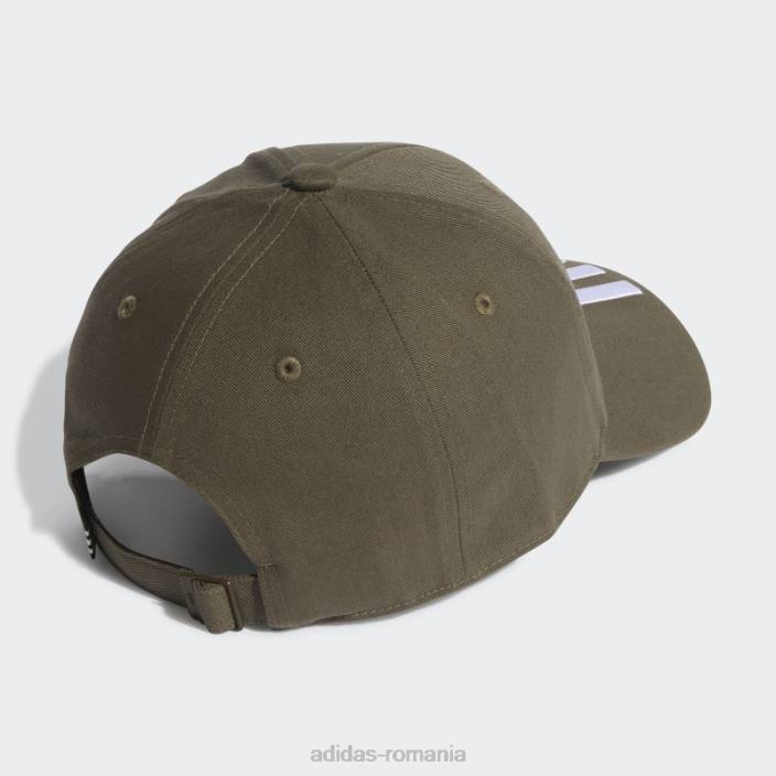 Adidas șapcă din twill cu 3 dungi de baseball olive unisex măsliniu/alb 2JBN15548