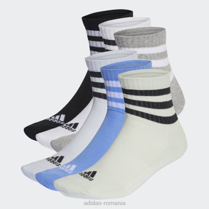 Adidas Șosete cu tăietură mijlocie îmbrăcăminte sport cu 3 dungi 3 perechi adidas gri mediu unisex gri mediu/alb/negru 2JBN15420