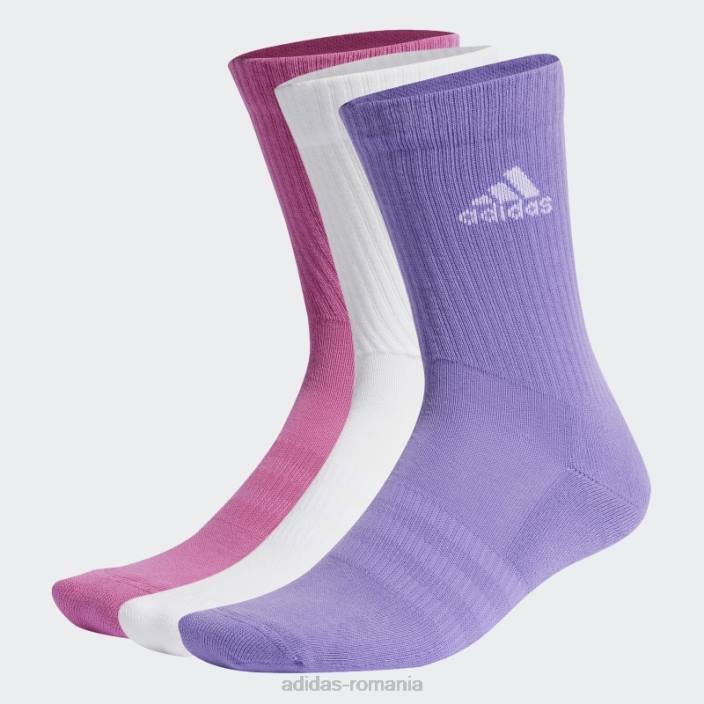 Adidas șosete echipaj cu perne 3 perechi adidas fucsia unisex fucsia/alb/violet 2JBN15468