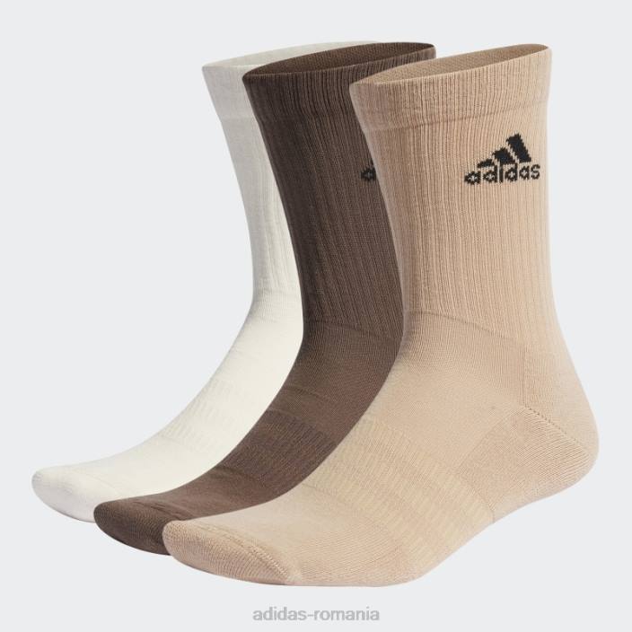 Adidas șosete echipaj cu perne 3 perechi bej unisex alb/bej/pământ 2JBN15372