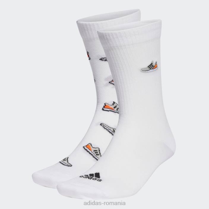 Adidas run x ultraboost shoe love graphic socks 2 perechi alb adidas unisex alb negru 2JBN15504