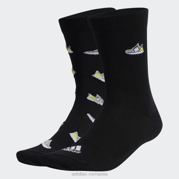 Adidas run x ultraboost shoe love graphic socks 2 perechi negru adidas unisex alb negru 2JBN15552
