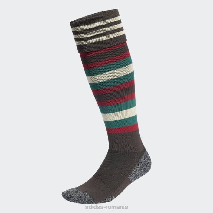 Adidas șosete maro de deplasare Jamaica 2023 unisex maro/galben/verde/maro 2JBN1768