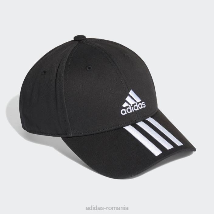 Adidas șapcă din twill cu 3 dungi de baseball alb unisex alb negru 2JBN7431