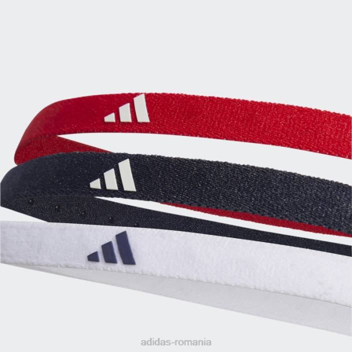 Adidas bentita de păr cu cerneală pachet de 3 unisex cerneală/stacojiu/alb 2JBN15664