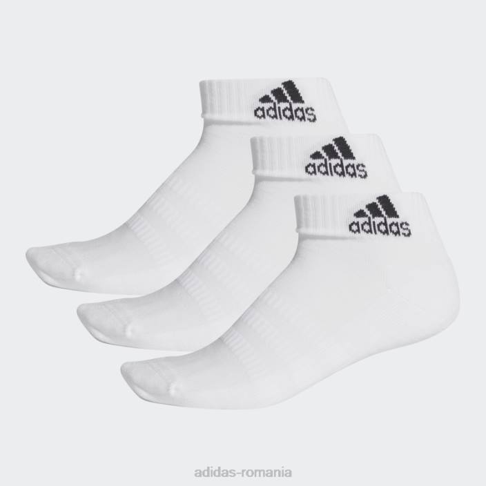 Adidas șosete albe cu perne la gleznă - 3 perechi unisex alb 2JBN3791