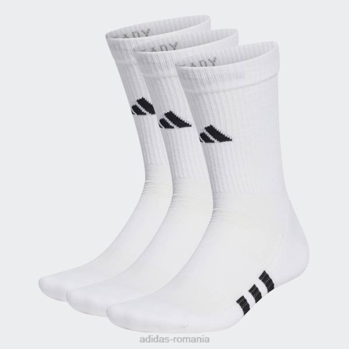 Adidas șosete albe de echipaj cu perne de performanță 3 perechi unisex alb 2JBN16037