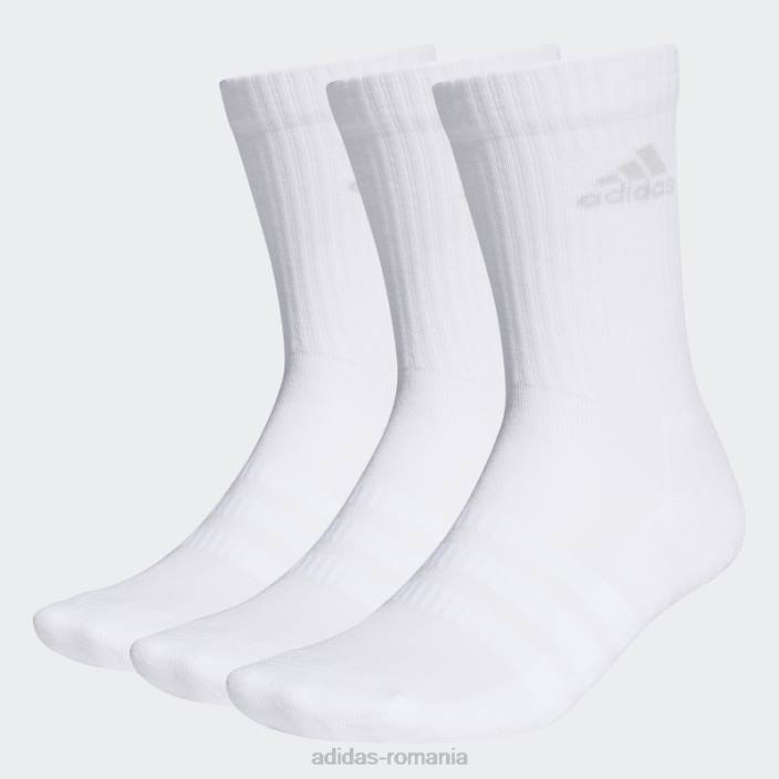 Adidas șosete albe de echipaj cu perne unisex alb/gri 2JBN1900