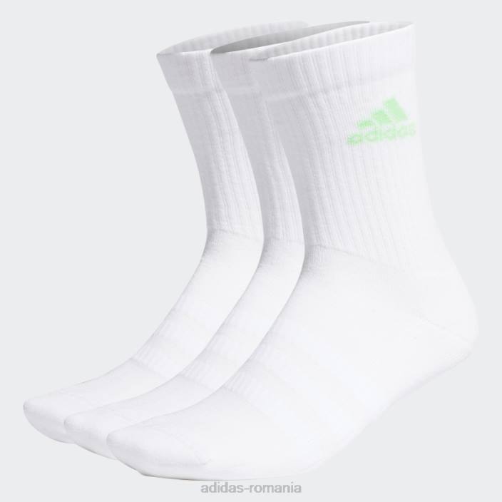 Adidas șosete albe de echipaj cu perne unisex alb/rosu/verde 2JBN1931