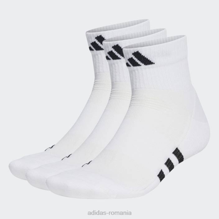 Adidas șosete albi cu performanță cu tăietură mijlocie 3 perechi adidas unisex alb 2JBN7425