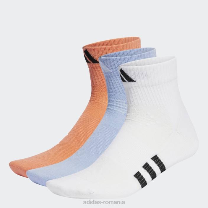 Adidas șosete de performanță ușoare tăiate la mijloc 3 perechi coral unisex coral/alb/albastru zori 2JBN7586