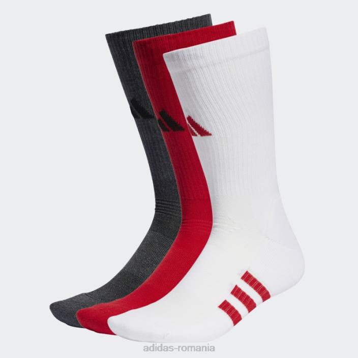 Adidas șosete echipaj cu perne de performanță 3 perechi stacojiu unisex alb/stacojiu/gri închis 2JBN15539