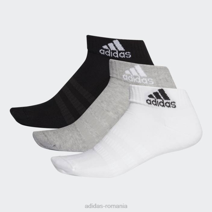 Adidas șosete gri medii cu perne la gleznă - 3 perechi unisex gri mediu/alb/negru 2JBN1907