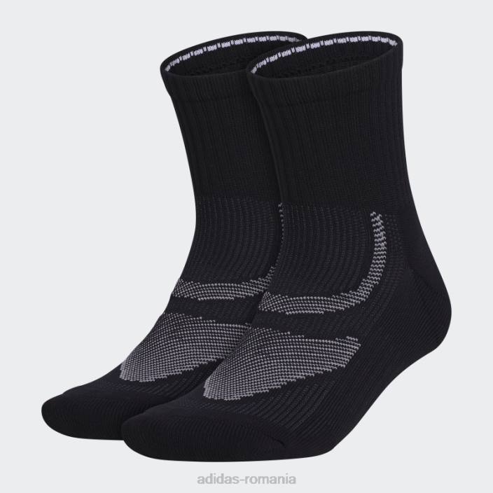 Adidas șosete superlite performance mid-crew 2 perechi negri unisex negru/onix/gri 2JBN8072