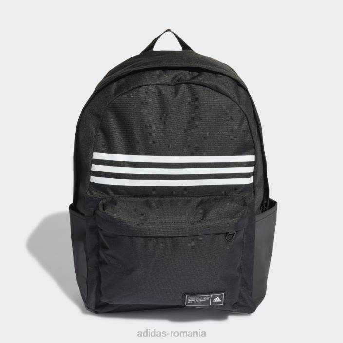 Adidas rucsac orizontal clasic negru cu 3 dungi unisex alb negru 2JBN7462