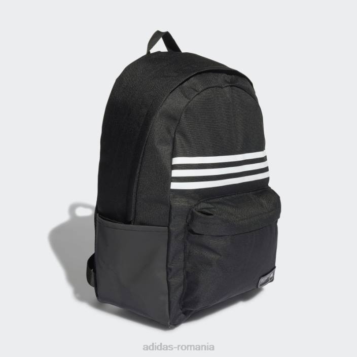 Adidas rucsac orizontal clasic negru cu 3 dungi unisex alb negru 2JBN7462
