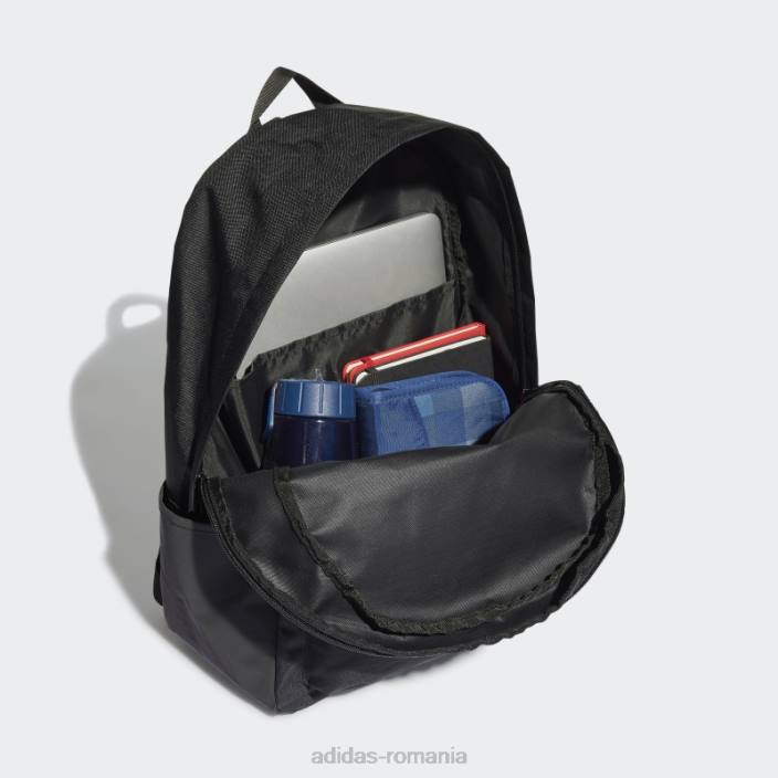 Adidas rucsac orizontal clasic negru cu 3 dungi unisex alb negru 2JBN7462