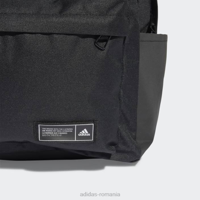 Adidas rucsac orizontal clasic negru cu 3 dungi unisex alb negru 2JBN7462