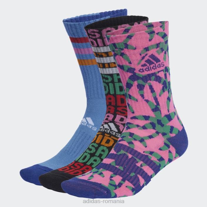 Adidas x farm rio crew sosete 3 perechi multicolor fashion unisex cerneală multicoloră/unitate 2JBN8085